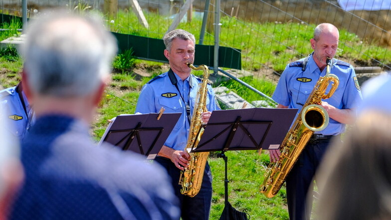 Sorgte mit flotten Melodien zusätzlich für gute Laune - das Saxophon-Quartett des sächsischen Polizeiorchesters.