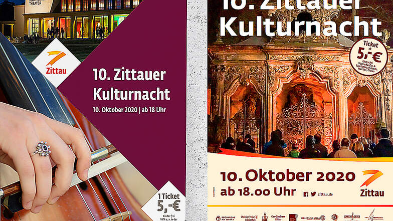 Die neue (links) und die bisherige Gestaltung der Publikationen des Zittauer Rathauses im Vergleich.