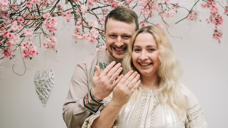 Benjamin aus Radebeul heiratete Ende Dezember Hanna, die im vergangenen Jahr aus der Region Donezk fliehen musste.