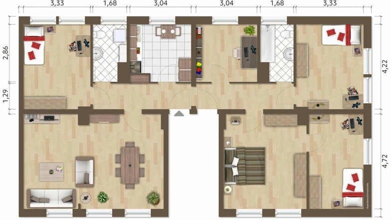 Der Grundriss der 6-Zimmer-Wohnung