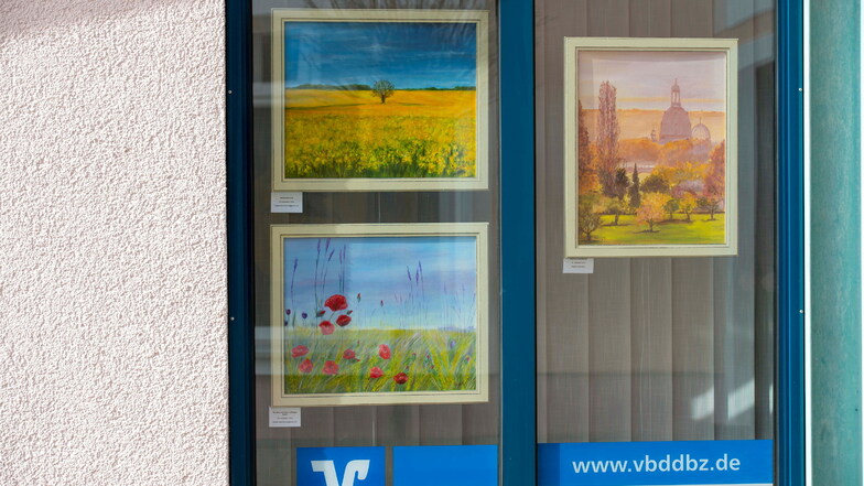 Diese Motive sind ebenfalls im Schaufenster der Volksbank Dresden-Bautzen zu sehen.