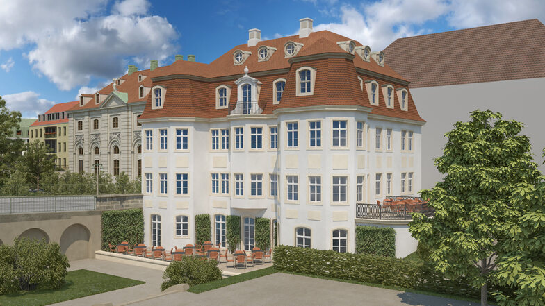 So stellt sich der Dresdner Architekt Matthias Trux das rekonstruierte Narrenhäusel vor. Er orientiert sich am barocken Palais.