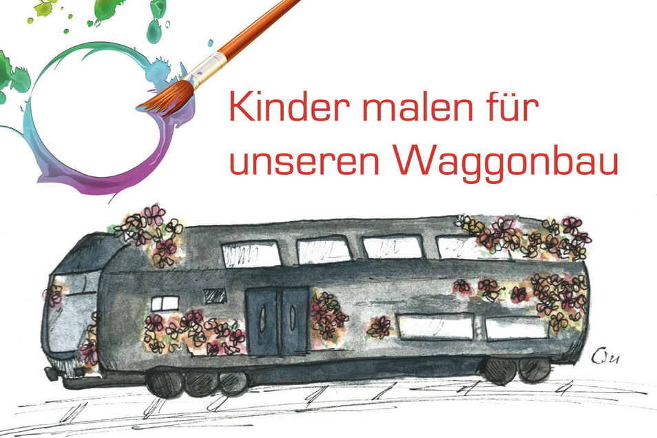 Kurz vor Weihnachten malen die Kinder und Enkelkinder der Beschäftigten von Alstom und Siemens Energy in Görlitz Bilder mit Zügen und Doppelstockzügen. Die Bilder werden im Januar dem Management von Alstom in Frankreich geschickt.